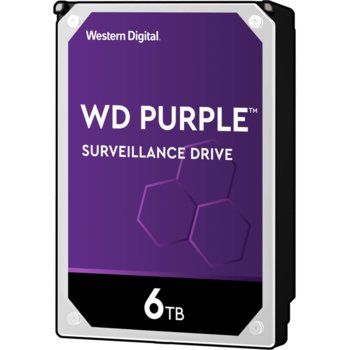 Твърд диск 6TB WD Purple, SATA 6Gb/s, 5400rpm, 64MB, 3.5" (8.89 cm) | JAR Computers Western Digital 6TB