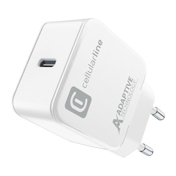Зарядно устройство Cellularline 8977, от контакт към 1x USB C(ж), 15W, бяло | JAR Computers Cellularline IT8977