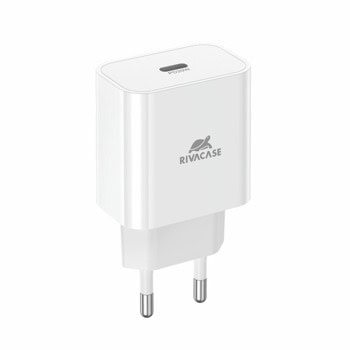 Зарядно устройство Rivacase PS4101 W00, от контакт към 1x USB-C(ж), 12V/1.67A, бяло, PD 3.0 | JAR Computers Rivacase PS4101 W00