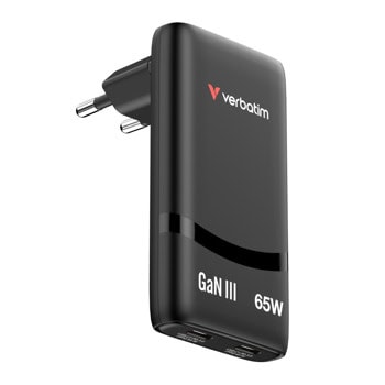 verbatim fold 'n' go gan charger black 32354