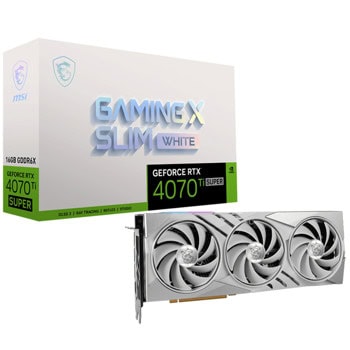 Видео карта Nvidia GF RTX 4070 Ti Super, 16GB, MSI Gaming X Slim White, PCI-E 4.0, GDDR6X, 256-bit, DisplayPort, HDMI | JAR Computers MSI RTX 4070 Ti SUPER GAMING X SLIM WHITE