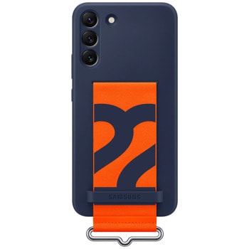 Samsung S22+ Silicone Cover with Strap Navy