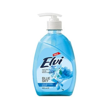 Течен сапун Elvi, с помпа, синьо небе, 400ml, син | JAR Computers Elvi Течен сапун с помпа синьо небе 400 ml син