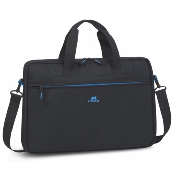 Чанта за лаптоп Rivacase 8037 Black, до 15.6" (39.60cm), полиестер, преден джоб с цип, регулируема каишка, черна | JAR Computers Rivacase 8037 Black
