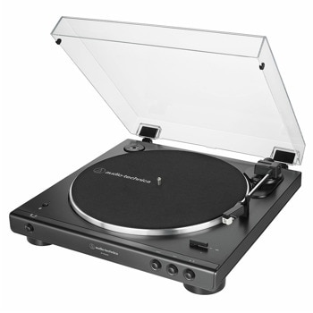 Грамофон Audio-Technica AT-LP60XBT, изцяло автоматичен, ремъчно задвижване, Bluetooth, 33-1/3 об/мин, 45 об/мин, вграден предусилвател, 2x RCA, черен | JAR Computers Грамофон Audio-Technica AT-LP60XBT черен