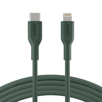 Кабел Belkin Playa Green PMMG1003bt1M, от USB C(м) към Lightning(м), 1m, 18W, зелен | JAR Computers Belkin Playa Green PMMG1003bt1M