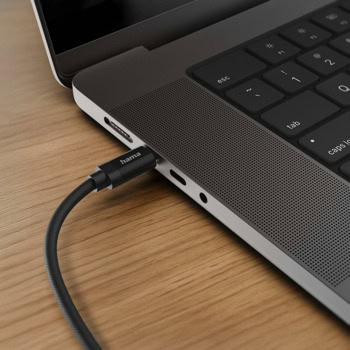 кабел hama fabric usb-c m to usb-c m 100 w 1.5 m