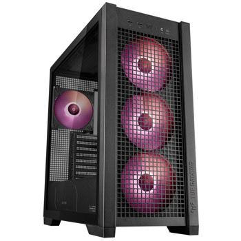 Кутия Asus TUF Gaming GT302 ARGB, E-ATX/ATX/mATX/mini-ITX, 1x USB 3.2 Gen 2x2 Type-C, 2x USB 3.2 Gen 1, 3x 140mm ARGB вентилатора, с прозорец, черна, без захранване | JAR Computers Asus TUF Gaming GT302 ARGB Black 90DC00I0-B19000