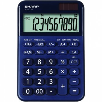 Калкулатор SHARP EL-760RBLA, 10 разряден дисплей, Memory функция, преобразуване на валута, син image