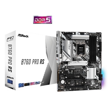 Дънна платка ASRock B760 Pro RS, B760, LGA1700, DDR5, PCIe 5.0 (eDP&HDMI&DP)(CF), 3x M.2, 4x SATA 6Gb/s, 1x USB 3.2 Gen2 Type-C, 4x USB 3,2 Gen1 Type-A, ATX | JAR Computers Дънна платка ASRock B760 Pro RS