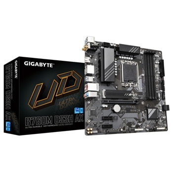 Дънна платка Gigabyte B760M DS3H AX, B760, LGA1700, DDR5, PCI-E 4.0 (HDMI&DP), 2x M.2, 4x SATA 6Gb/s, 3x USB 3.2 Gen 1, 1x USB Type-C, 2x USB 3.2 Gen 1 Type-A, Micro ATX | JAR Computers дънна платка gigabyte b760m ds3h ax ddr5