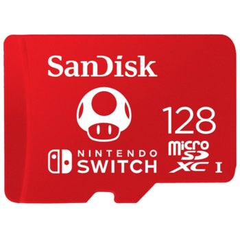 Карта памет 128GB microSDXC SanDisk, UHS-I, скорост на четене 100МB/s, скорост на запис 90MB/s, за Nintendo Switch | JAR Computers SanDisk 128GB SDSQXAO-128G-GNCZN