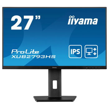 Монитор IIYAMA XUB2793HS-B7, 27" (68.58 cm) IPS панел, 100Hz, Full HD, 1ms, 80 000 000:1, 300 cd/m2, DisplayPort, HDMI | JAR Computers IIYAMA XUB2793HS-B7