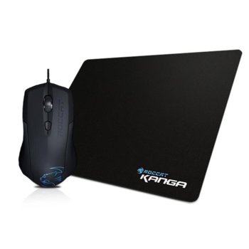 Мишка Roccat Lua, гейминг, оптична(2000 dpi), USB в комплект с подложка Roccat Kanga, 320 x 270 x 3мм, черни | JAR Computers Roccat Lua + Roccat Kanga mousepad