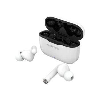 Слушалки Canyon TWS-3, безжични, Bluetooth 5.0, микрофон, бели image