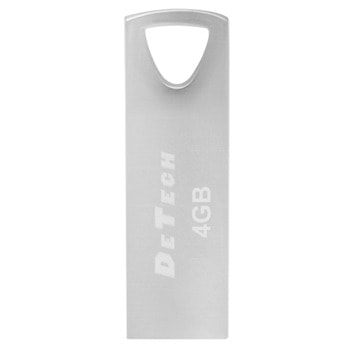 Памет 4GB USB Flash Drive, DeTechC 62045, USB 3.0, сребриста | JAR Computers DeTech 4GB 62045