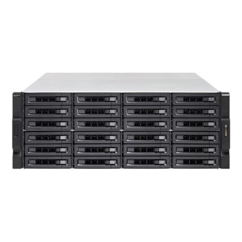 Мрежови диск (NAS) QNAP TS-h2483XU-RP-E2136-128G, шестядрен Coffee Lake Intel Xeon E-2136 3.3/4.5 GHz, без твърд диск (24x SATA 6Gb/s), 128GB DDR4, 2x 10GbE SFP+, 2x 10GBase-T port | JAR Computers QNAP TS-h2483XU-RP-E2136-128G