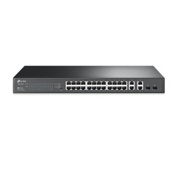Суич TP-LINK T1500-28TC, 1000 Mbps, 24x 10/100 RJ-45, 4x 10/100/1000 RJ-45, 2x SFP | JAR Computers TP-LINK T1500-28TC