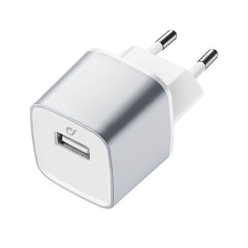 Зарядно устройство Cellular Line Unique Design, oт контакт към USB-A(м), 10W/2A, сиво | JAR Computers Cellular Line Unique Design 10W 2A Silver