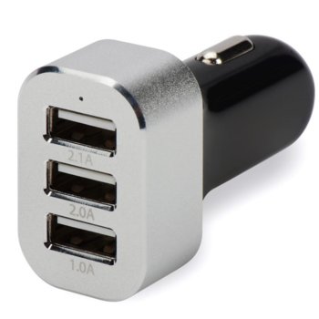 Зарядно за кола Ednet 3x USB A(ж), сребристо и черно | JAR Computers Ednet 3x USB A(ж)