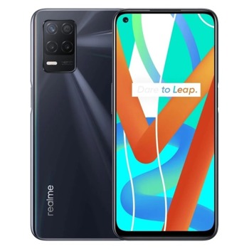 Смартфон Realme 8 5G (черен), поддържа 2 sim карти, 6.5" (16.51 cm) IPS 90Hz дисплей, осемядрен Mediatek MT6833 2x 2.2 GHz & 6x 2.0GHz, 4GB RAM, 64GB Flash памет (+ microSD слот), 48.0 + 2.0 + 2.0 & 16.0 Mpix камера, Android, 185g | JAR Computers REALME 8 5G 324J Black 4GB/64GB