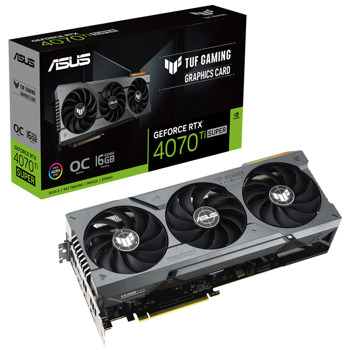 Видео карта Nvidia GF RTX 4070 Ti Super, 16GB, Asus TUF Gaming OC, PCI-E 4.0, GDDR6X, 256-bit, DisplayPort, HDMI | JAR Computers Asus TUF Gaming GeForce RTX 4070 Ti SUPER OC