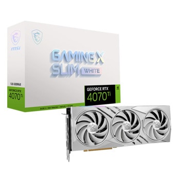 Видео карта Nvidia GF RTX 4070 Ti, 12GB, MSI Gaming X Slim White, PCI-E 4.0, GDDR6X, 192-bit, DisplayPort, HDMI | JAR Computers MSI GF RTX 4070 Ti GAMING X SLIM WHITE 12GB