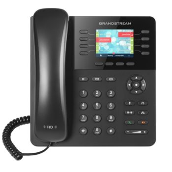 VoIP телефон Grandstream GXP2135, 2.8" (7.11 cm) цветен LCD дисплей, 8 линии, Bluetooth, 2x LAN10/100/1000, PoE, черен image