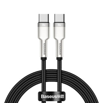 Кабел Baseus Cafule Metal Series 100W (CATJK-C01), от USB C(м) към USB C(м), 1m, черен | JAR Computers Baseus Cafule USB-C to USB-C Cable CATJK-C01