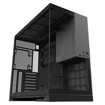 Кутия Geometric Future Model 5, EATX/ATX/microATX/Mini-ITX, 1x USB 3.2 Gen 2 Type-C, 2x USB 3.0, с прозорец, черна, без захранване | JAR Computers Geometric Future Model 5 Black/Grey 1AM5WKBK00100
