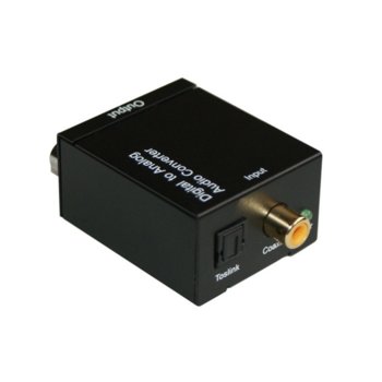 Аудио конвертор Roline 14.99.3441, от Toslink(ж), RCA(ж) към 2x RCA(ж), 24bit/192kHz | JAR Computers Roline 14.99.3441