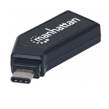 Четец за карти Manhattan 102001, USB C(м) към MicroSD/SD/MMC, 24-in-1, черен image