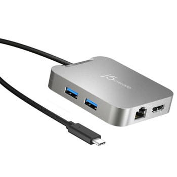 Докинг станция j5create JCD391, от USB-C към 1x USB-C (PD), 2x USB-A, 1x HDMI (4K@60Hz), 1x RJ45, сребриста | JAR Computers j5create JCD391