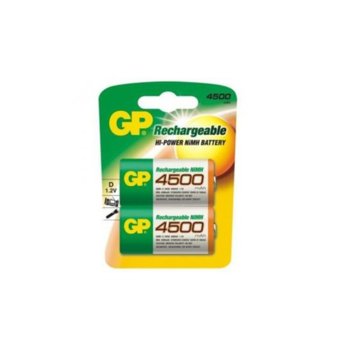 Акумулаторна Батерия GP NiMH R20 D, 4500mAh, 2 бр. в опаковка | JAR Computers Акумулаторна Батерия R20 D 4500mAh NiMH 2 бр.