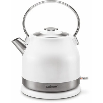 Електрическа кана Zelmer ZCK7940, 1.5 л. вместимост, 2200W, корпус от неръждаема стомана, седиментен филтър, бяла | JAR Computers Zelmer ZCK7940