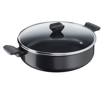 Плитка тенджера Tefal Simply Clean Shallowpan 28 with lid, 28 см. диаметър, алуминий, с капак, черен | JAR Computers Tefal Simply Clean Shallowpan 28 with lid B5677253