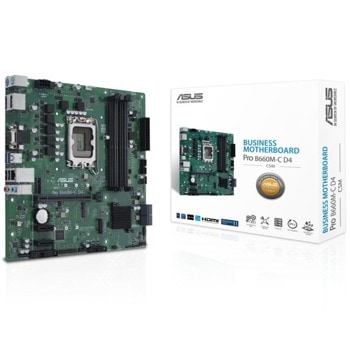 Дънна платка Asus Pro B660M-C D4-CSM, B660, LGA 1700, DDR4, PCI-E 4.0, (DP&HDMI&VGA), 4x SATA 6Gb/s, 2x M.2, 2x USB 3.2 Gen 1, Micro ATX | JAR Computers Asus Pro B660M-C D4-CSM 90MB19B0-M0EAYC