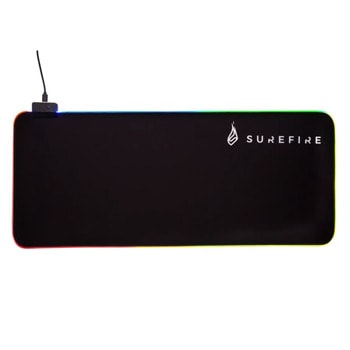 Подложка за мишка SureFire Silent Flight RGB-680, гейминг, черен, 680 x 280 x 3 мм | JAR Computers Подложка за мишка SureFire Silent Flight 680 RGB