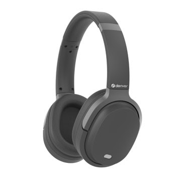 Слушалки Denver BTN-210K, безжични/жични, Bluetooth, Jack 3.5mm, микрофон, до 20 часа време на работа, сиви | JAR Computers DENVER Слушалки BTN-210K