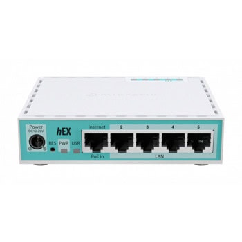 Рутер MikroTik E50UG, 5x LAN 10/100/1000 Mbps (1x PoE), 1x USB 2.0, 512MB RAM, 128MB Flash памет | JAR Computers MikroTik E50UG