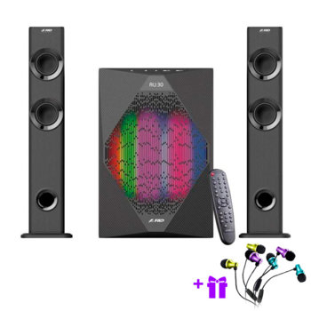Тонколони Fenda F&D T-300X, 2.1 70W(2x17.5W + 35W), Bluetooth, LED светлини, микрофон, черни | JAR Computers Fenda F&D T-300X