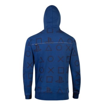 Bioworld PS AOP Icons mens hoodie L blue