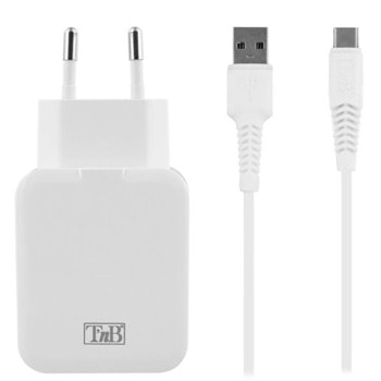 Зарядно устройство TNB 2080160029, от контакт към 1x Type-C(м), 2.4А, бяло | JAR Computers TNB 2080160029