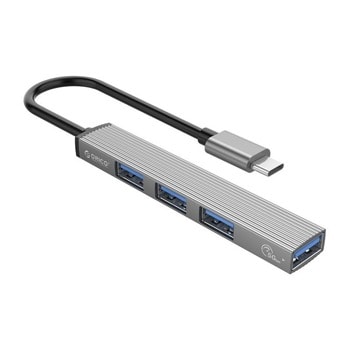 USB хъб Orico AH-13-GY, 4х порта (3x USB 2.0, 1x USB 3.0), 15 cm, Type-C интерфейс, сив image