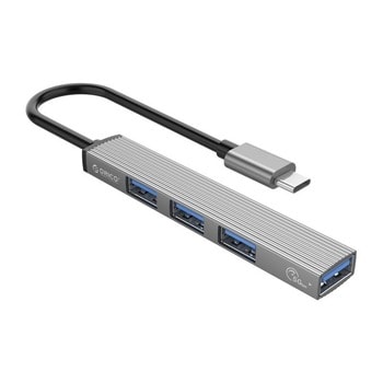 USB хъб Orico AH-13-GY, 4 порта, от USB Type-C към 1x USB 3.0 Type-A/3x USB 2.0 Type-A, сив | JAR Computers Orico HUB 4 port - Type-C input