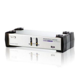 KVM суич ATEN CS1742, от 2x USB A(ж), 2x VGA(ж), 2x 3.5mm jack(ж) към 1x USB A(ж), 2 x SPHD-15(м), 2x SPHD-15(ж), 1 устройство | JAR Computers ATEN CS1742