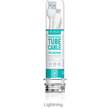 Кабел Devia Kintone Tube Lightning 2.1A 1м Бял