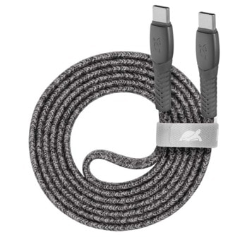 Кабел Rivacase PS6105GR21, от USB C(м) към USB C(м), 2.1m, сив | JAR Computers Rivacase PS6105GR21