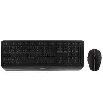 Комплект клавиатура и мишка Cherry Gentix, безжични, оптична мишка (2000 dpi), USB, черни image