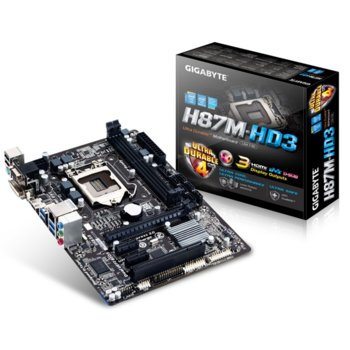Дънна платка Gigabyte H87M-HD3, H87, LGA1150, DDR3, PCI-E (HDMI&DVI), 6x SATA 6Gb/s, 4x USB 3.0, microATX | JAR Computers Gigabyte H87M-HD3